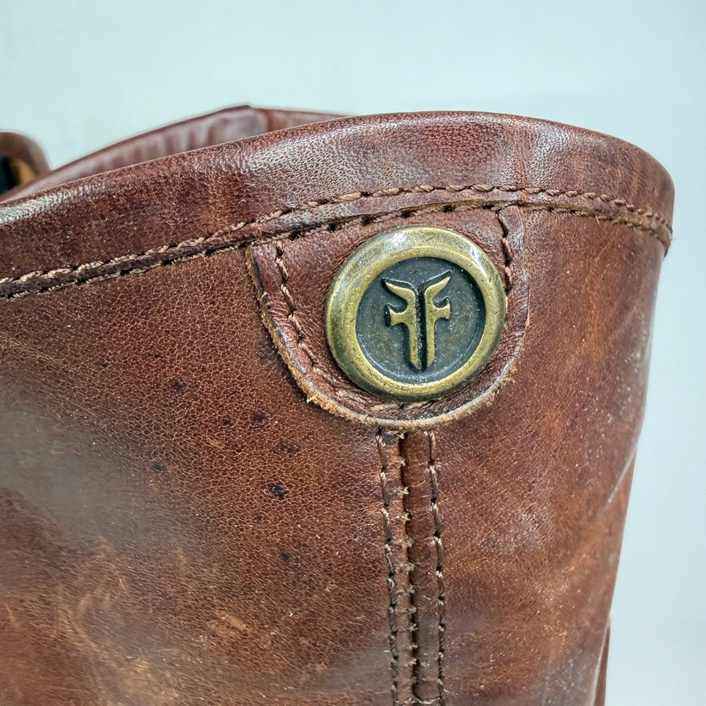 Frye Melissa Button Boots Womens 9 Mahogony Brown Leather Western Cowgirl Boho - Picture 7 of 10
